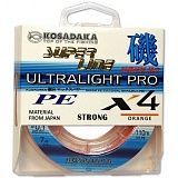 Леска плетеная Kosadaka "SUPER LINE PE X4 Ultralight PRO" 110м, цв. orange, 0,10мм, 5,7кг