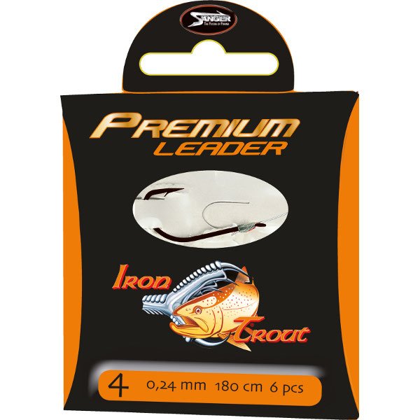 Поводки готовые IRON TROUT Premium Leader - 220cm / 0,20mm / №8 - 6шт. Поводки готовые IRON TROUT Premium Leader - 220cm / 0,20mm / №8 - 6шт.