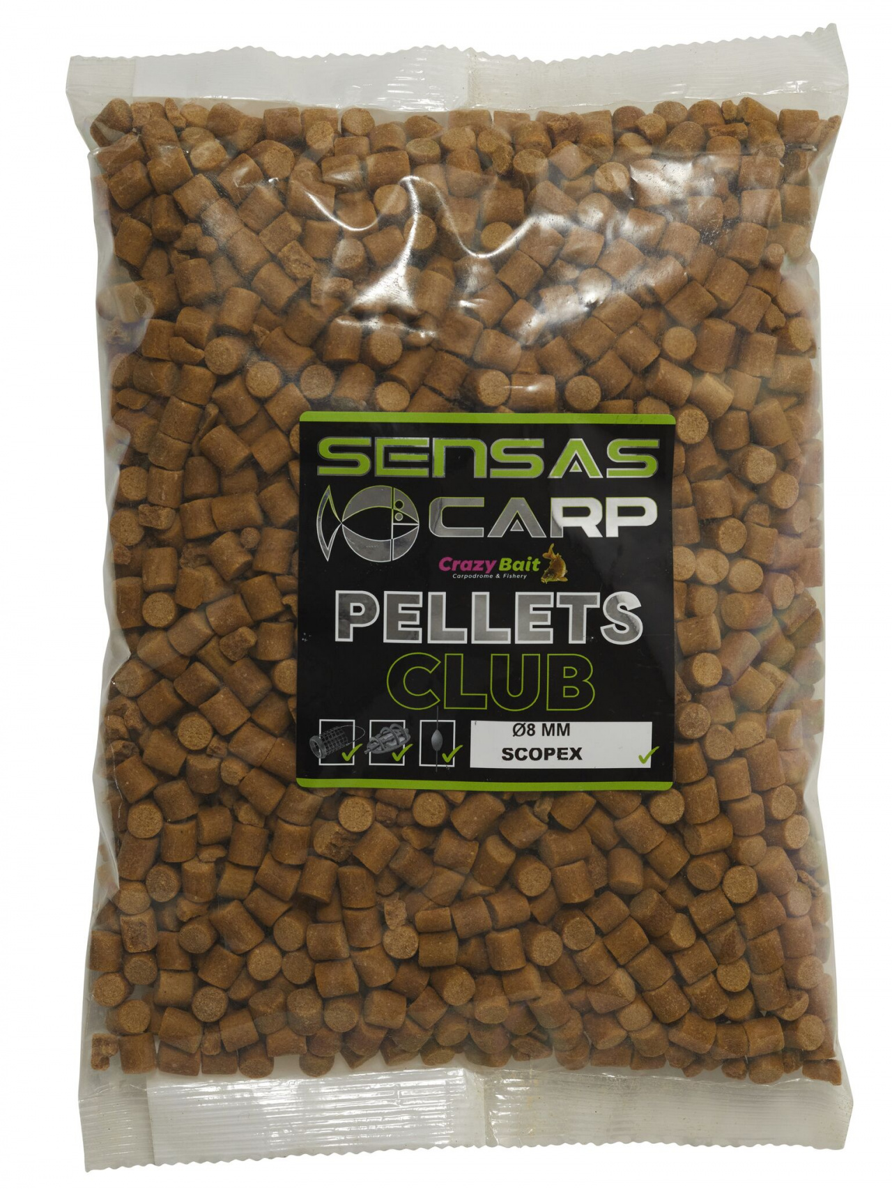Пеллетс Sensas Club SCOPEX 8мм 1кг Пеллетс Sensas Club SCOPEX 8мм 1кг
