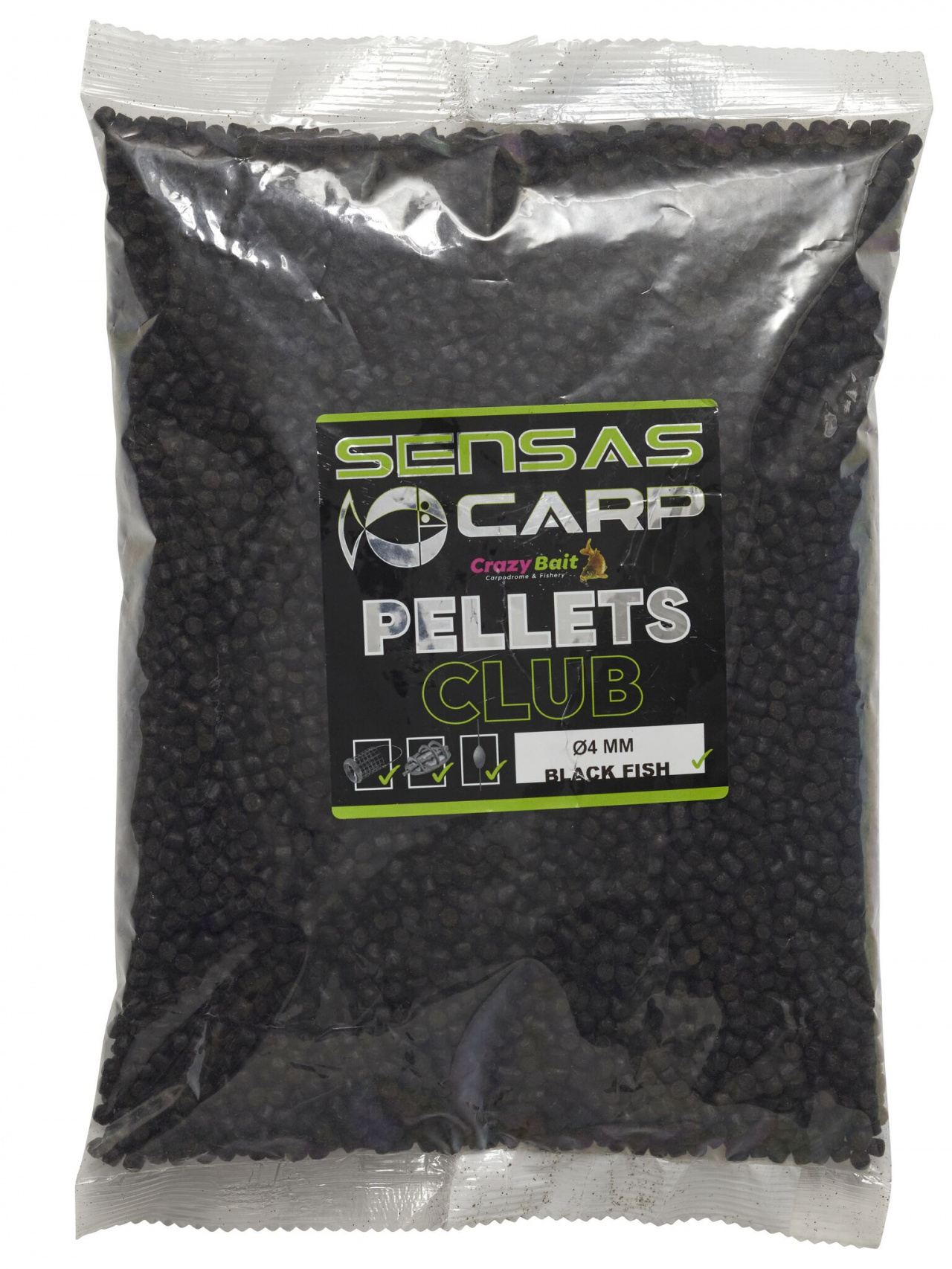 Пеллетс Sensas Club BLACK FISH 4мм 1кг Пеллетс Sensas Club BLACK FISH 4мм 1кг