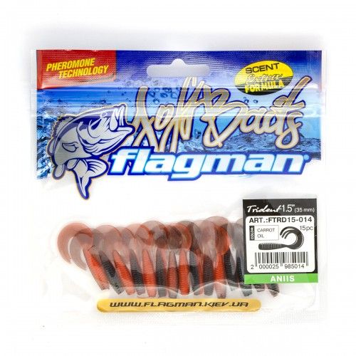 Твистер Flagman Trident 1.5" Carrot oil