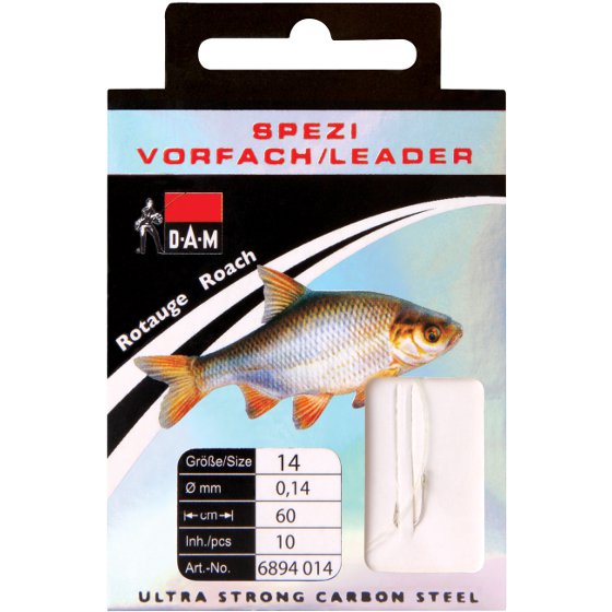 Поводок DAM SPEZI ROACH Rig / №14 / 0,14mm / 60cm / 10pcs