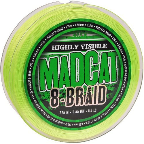 Леска плетеная MADCAT® 8-BRAID HI-VIS YELLOW - 0.40mm / 90lb / 270m