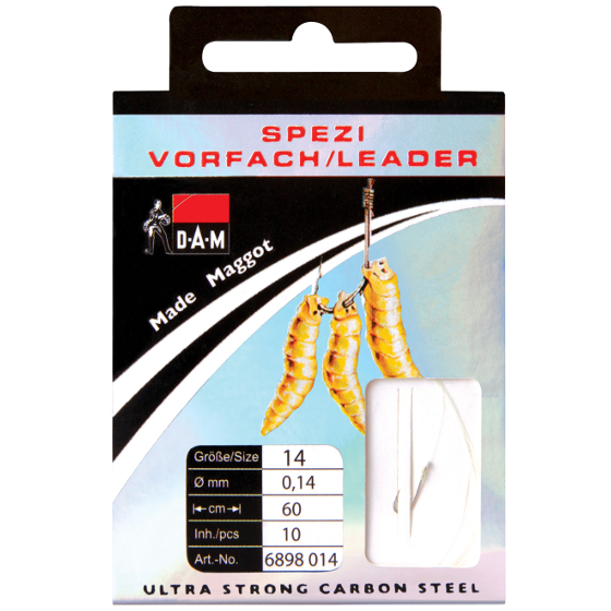 Поводок DAM SPEZI MAGGOT Rig №10 / 0,18mm / 60cm / 10pcs