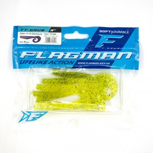 Твистер FLAGMAN TT-Grub 3,0'' #112 Chartreuse 7,5см 6шт
