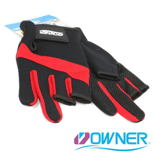 Перчатки Owner / C'ultiva без 3-х пальцев, красные р.M