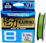 Леска плетёная Леска плетёная Shimano Kairiki 8 PE 150м зеленая 0.28mm/29kg