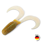 Твистер IRON CLAW Moby Softbaits CURLY ONE Non Toxic / 12cm / Motoroil Pearl