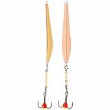 Блесна вертикальная зимняя Lucky John DOUBLE BLADE с цепочкой и тройником 50MM GC блистер