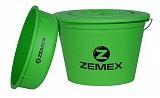 Комплект ZEMEX ведро 25 л с крышкой и тазиком, цвет зелёный