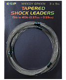Шок лидер конусный E-S-P Tapered Shock leaders - 3 x 9m / 0,37-0,59mm / 15-40lb Green