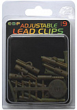 Клипсы для грузил с конусом и стопором E-S-P Adjustable Lead Clips - 10шт. Camo Brown