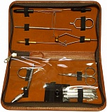 Набор инструментов для вязания мушек с держателем в чехле из кожзам. (Kosadaka) FL-1008