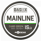 Леска KORDA Basix Main Line 0,4мм 500м 15lb Camo green