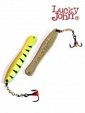 Блесна вертикальная зимняя Lucky John WALLE с цепочкой и тройником  50мм TIGER блистер