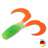 Твистер IRON CLAW Moby Softbaits CURLY ONE Non Toxic / 12cm / Blue Glitter Chartreuse Orange Твистер IRON CLAW Moby Softbaits CURLY ONE Non Toxic / 12cm / Blue Glitter Chartreuse Orange