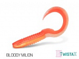 Твистер DELPHIN TWISTA-X Eeltail UVs / 6cm / BLOODY MILION - 5шт.