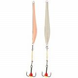 Блесна вертикальная зимняя Lucky John DOUBLE BLADE с цепочкой и тройником 60MM CS блистер