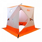 Палатка зимняя куб СЛЕДОПЫТ 1,8 х1,8 м, Oxford 240D PU 2000, 3-местная ,цв. бело-оранж.
