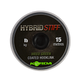 Шок-лидер плетеный KORDA Hybrid Stiff  Weedy green 20lb 15м